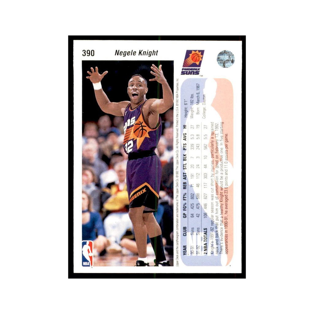 1992 Upper Deck Negele Knight Basketball Cards #390