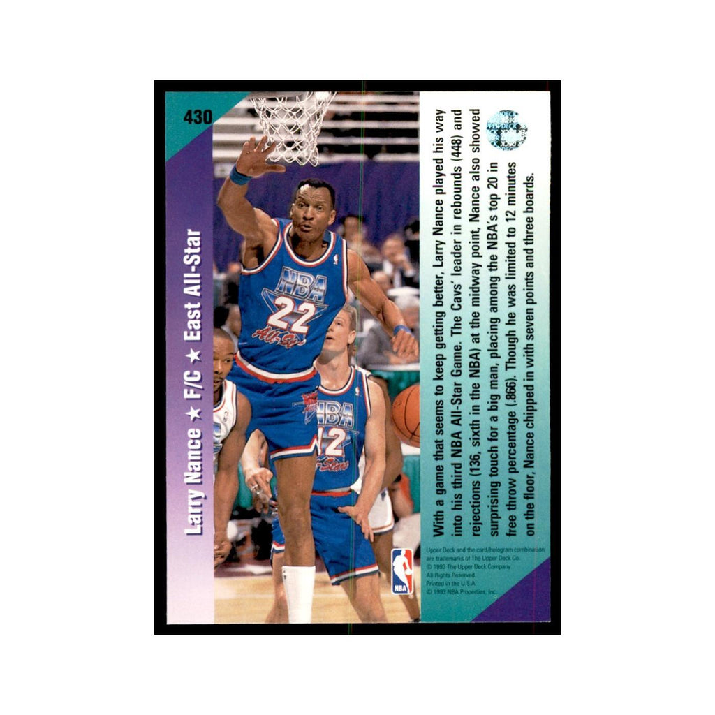 1992 Upper Deck Larry Nance Basketball Cards #430