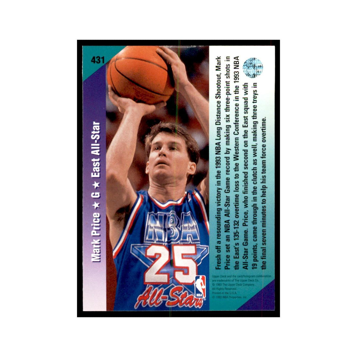1992 Upper Deck Mark Price Basketball Cards #431
