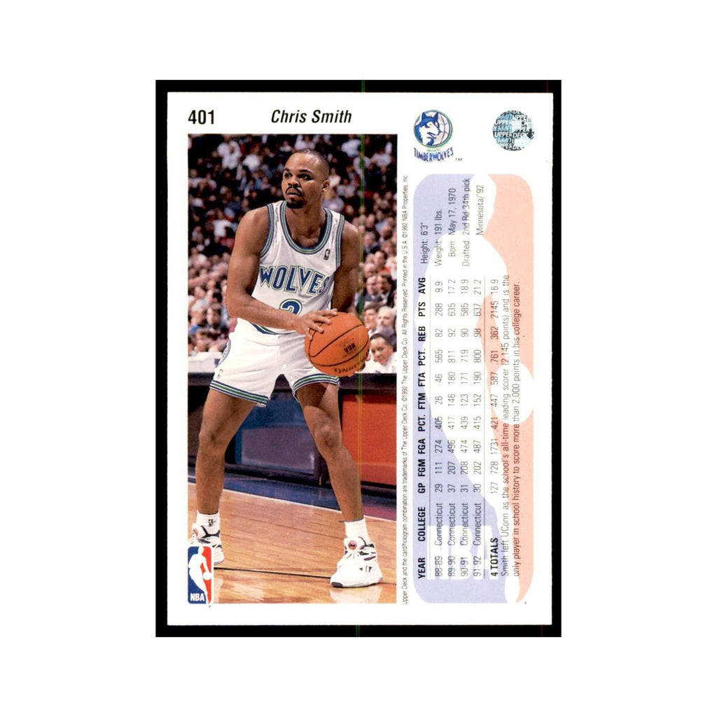 1992 Upper Deck Chris Smith Basketball Cards #401