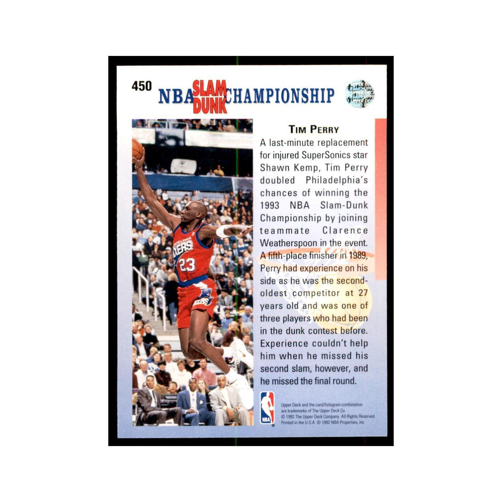 1992 Upper Deck Tim Perry Basketball Cards #450