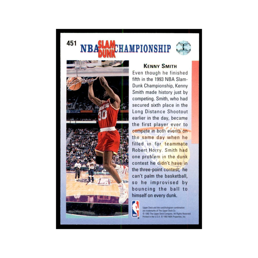 1992 Upper Deck Kenny Smith Basketball Cards #451