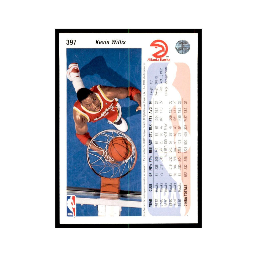 1992 Upper Deck Kevin Willis Basketball Cards #397