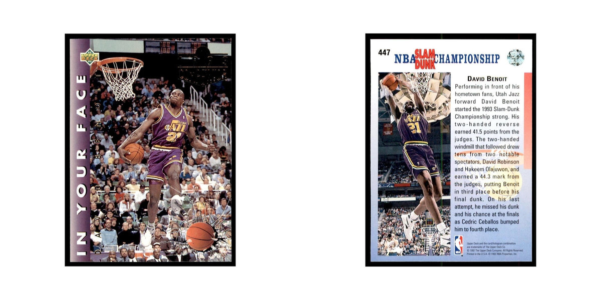 1992 Upper Deck David Benoit Basketball Cards #447