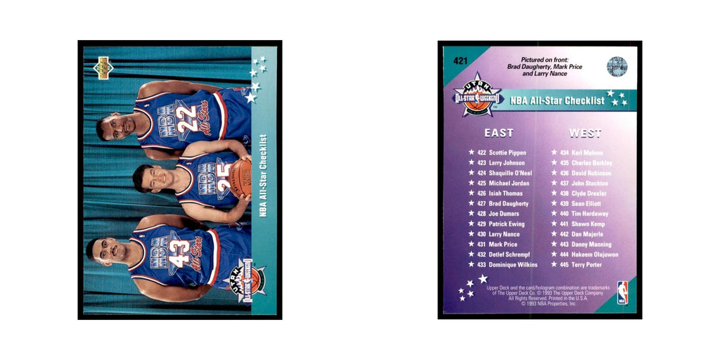 1992 Upper Deck Daugherty/Price/Nance Basketball Cards #421