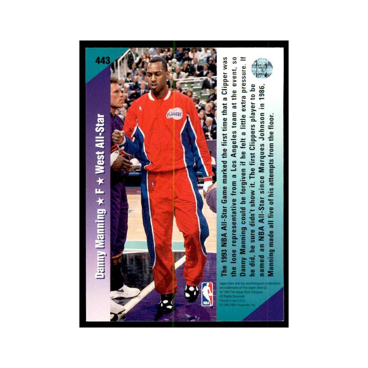 1992 Upper Deck Danny Manning Basketball Cards #443