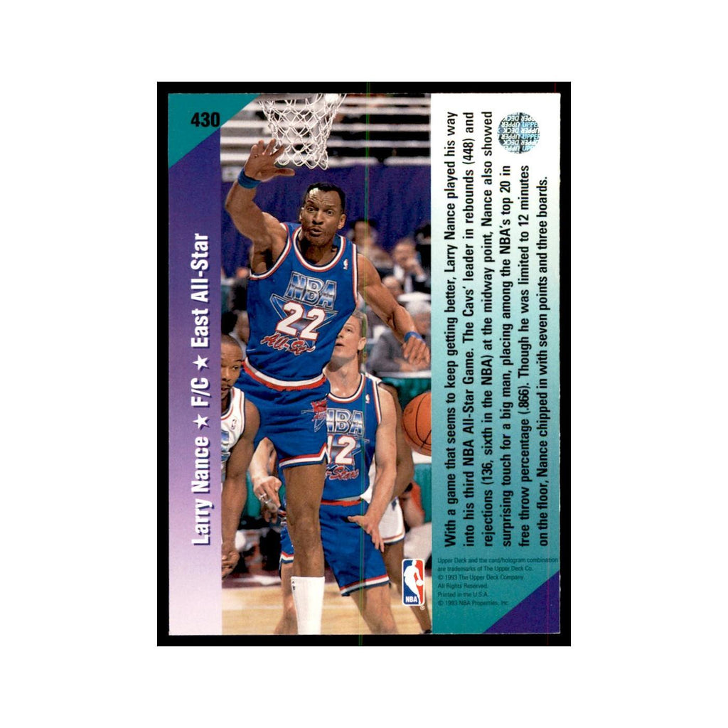 1992 Upper Deck Larry Nance Basketball Cards #430