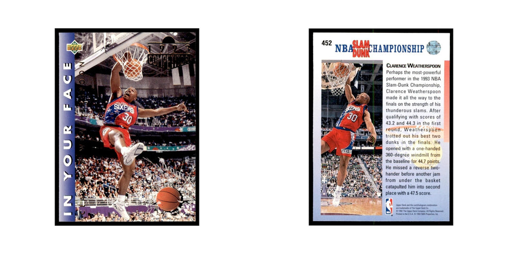 1992 Upper Deck Clarence Weatherspoon Basketball Cards #452