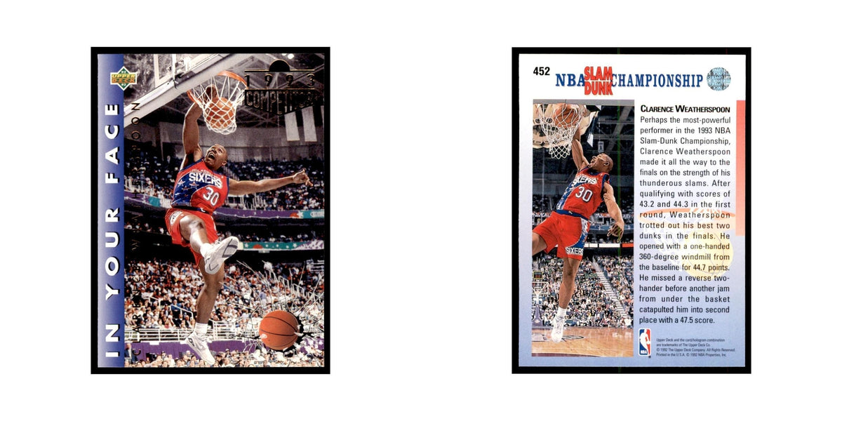 1992 Upper Deck Clarence Weatherspoon Basketball Cards #452