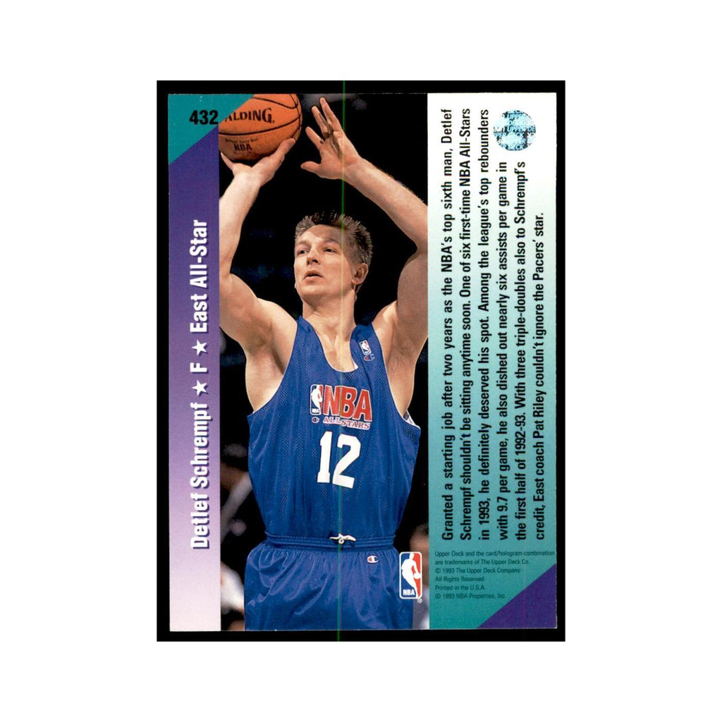 1992 Upper Deck Detlef Schrempf Basketball Cards #432