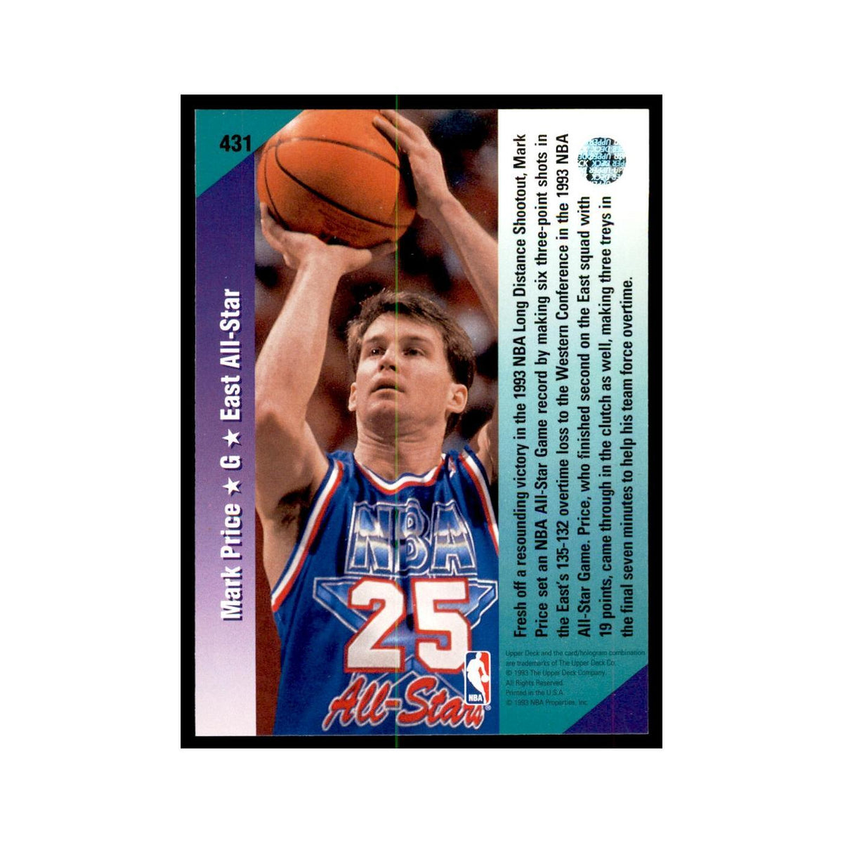 1992 Upper Deck Mark Price Basketball Cards #431