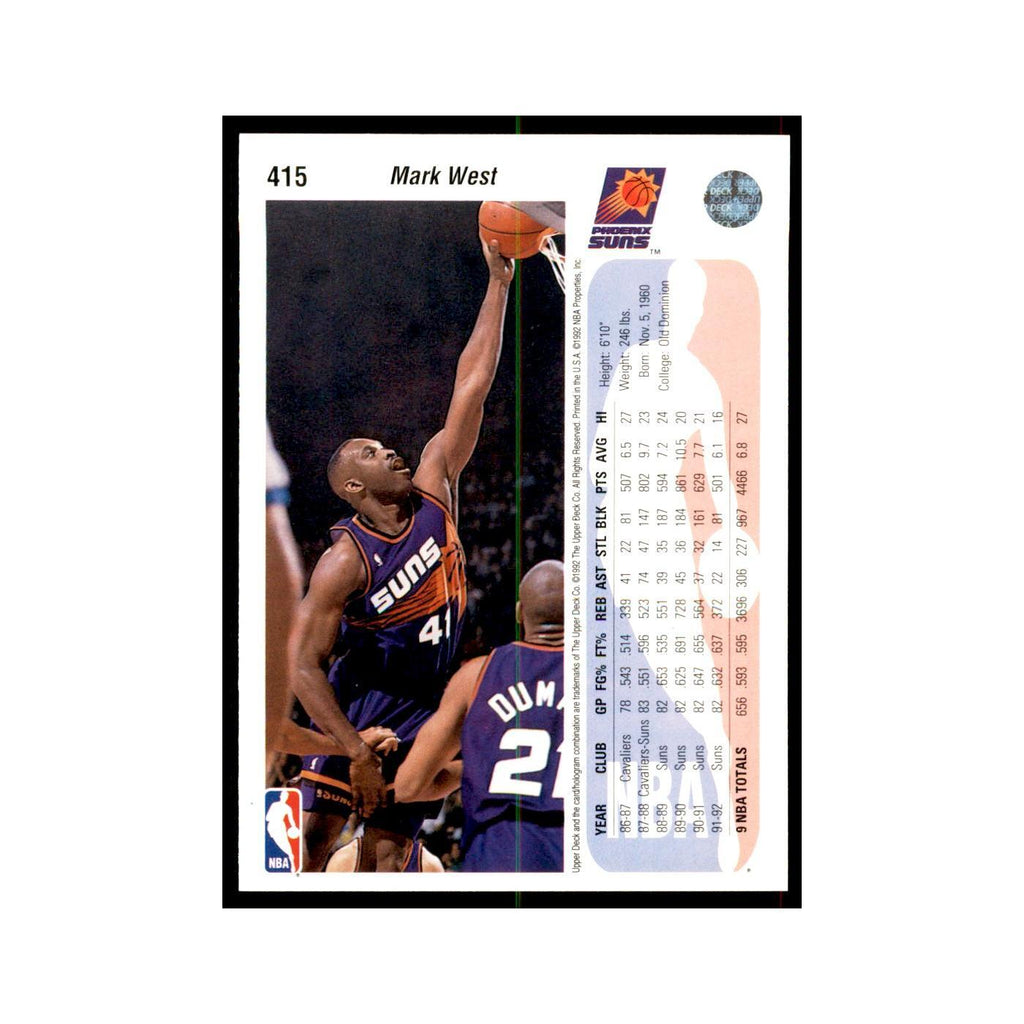 1992 Upper Deck Mark West Basketball Cards #415