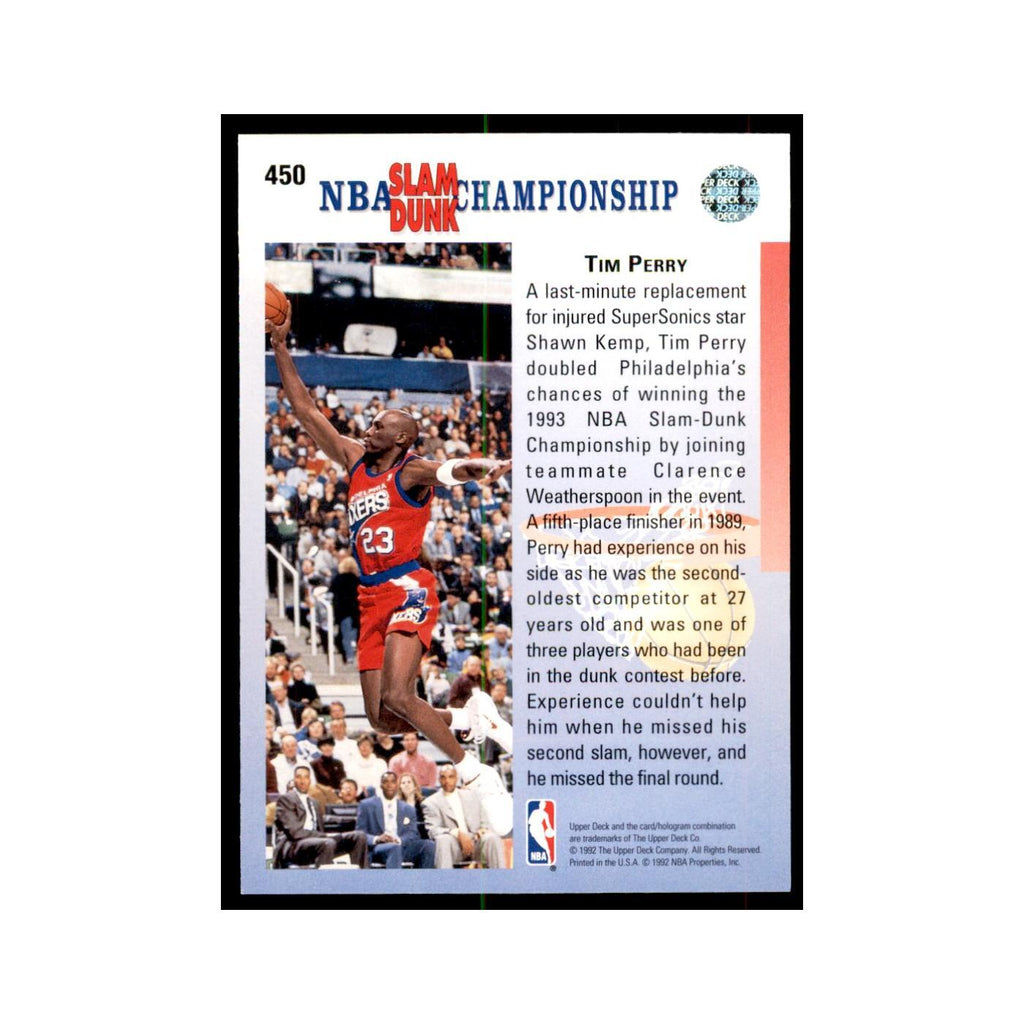 1992 Upper Deck Tim Perry Basketball Cards #450