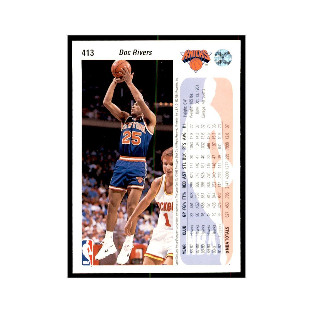 1992 Upper Deck Doc Rivers Basketball Cards #413