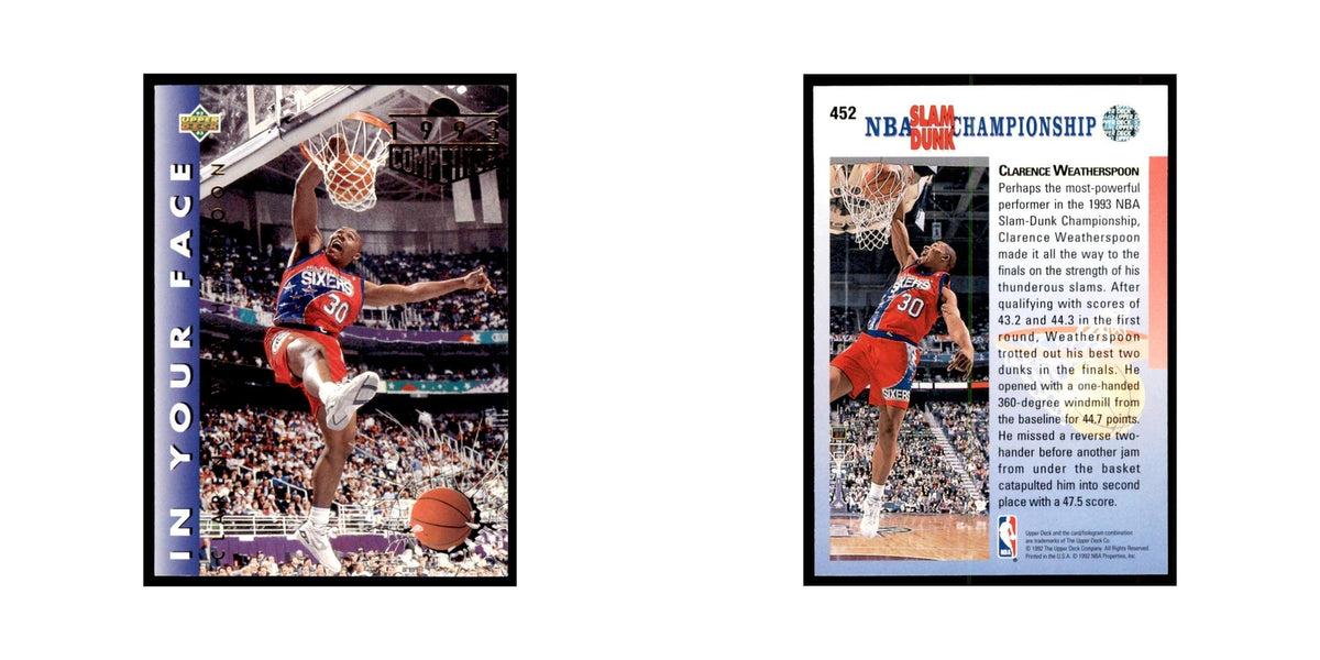 1992 Upper Deck Clarence Weatherspoon Basketball Cards #452