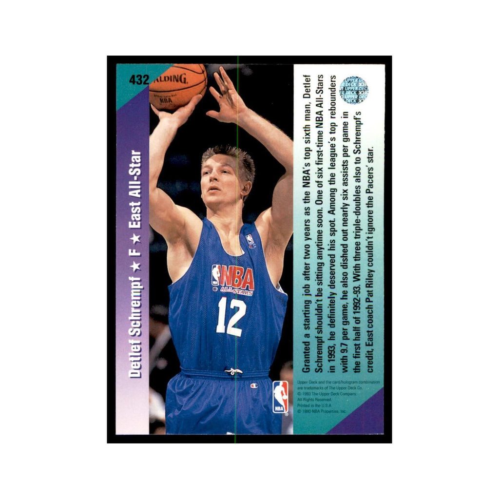 1992 Upper Deck Detlef Schrempf Basketball Cards #432