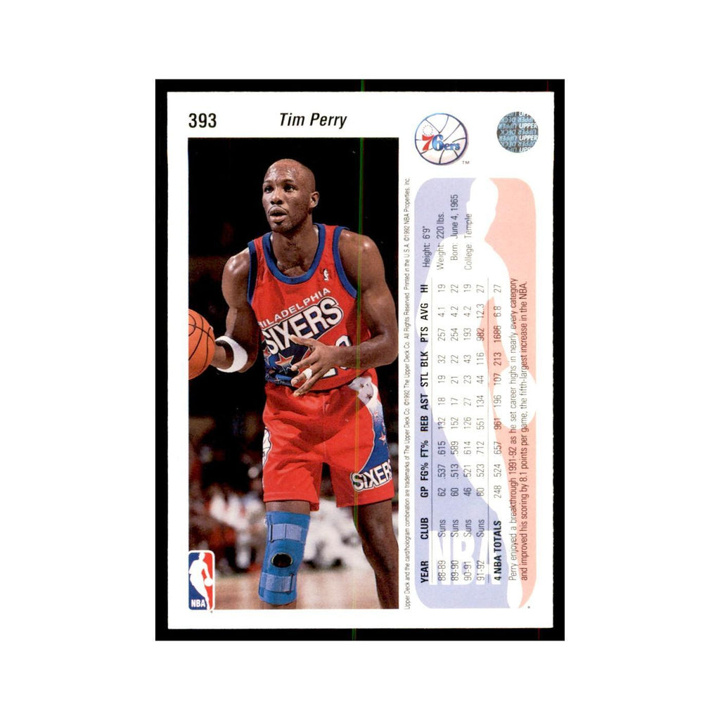 1992 Upper Deck Tim Perry Basketball Cards #393