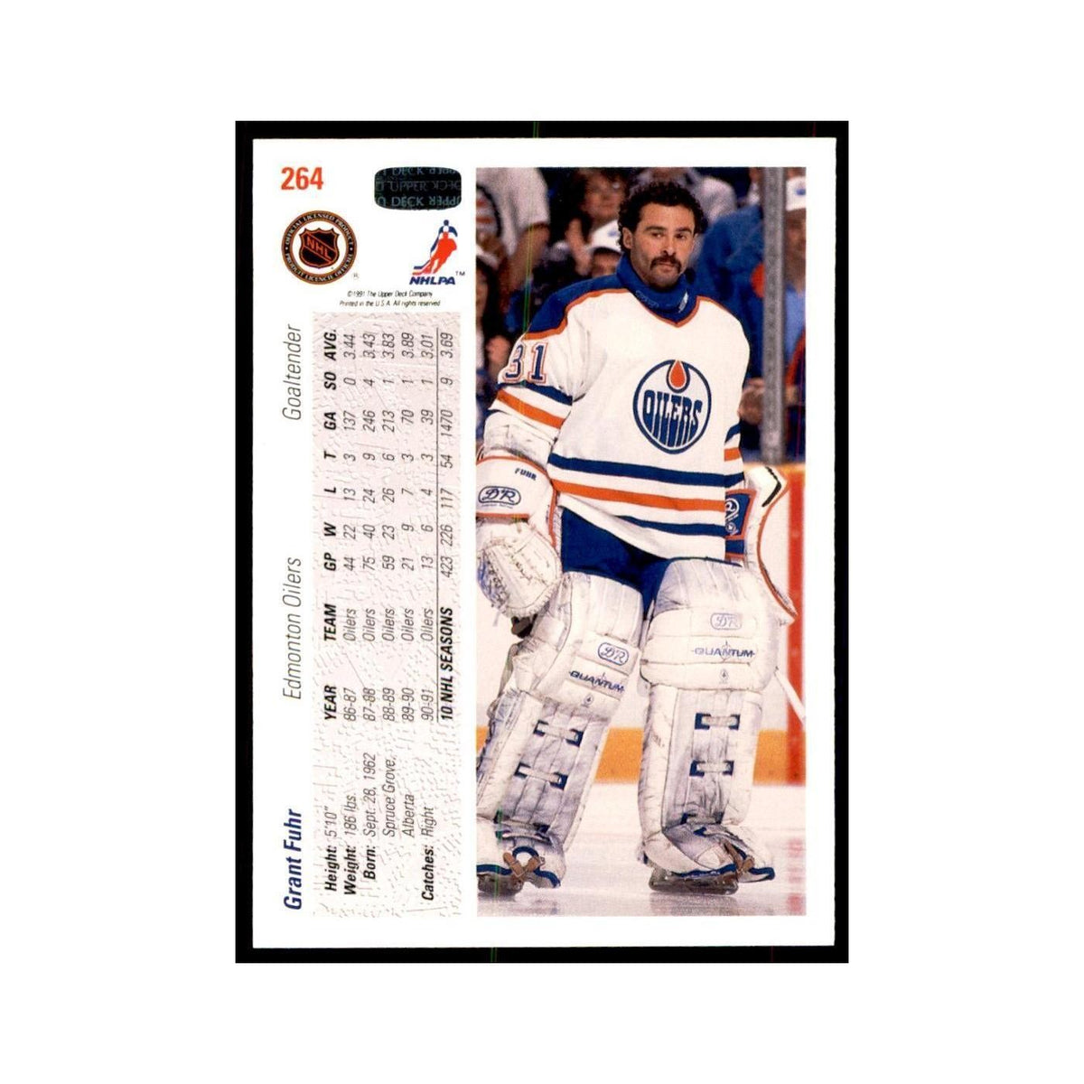 1991 Upper Deck Grant Fuhr Hockey Cards #264