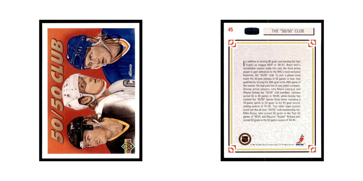 1991 Upper Deck Mario Lemieux/Wayne Gretzky/Brett Hull Hockey Cards #45