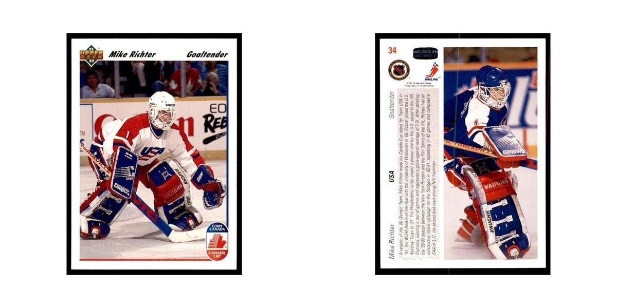 1991 Upper Deck Mike Richter Hockey Cards #34