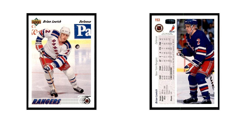 1991 Upper Deck Brian Leetch Hockey Cards #153