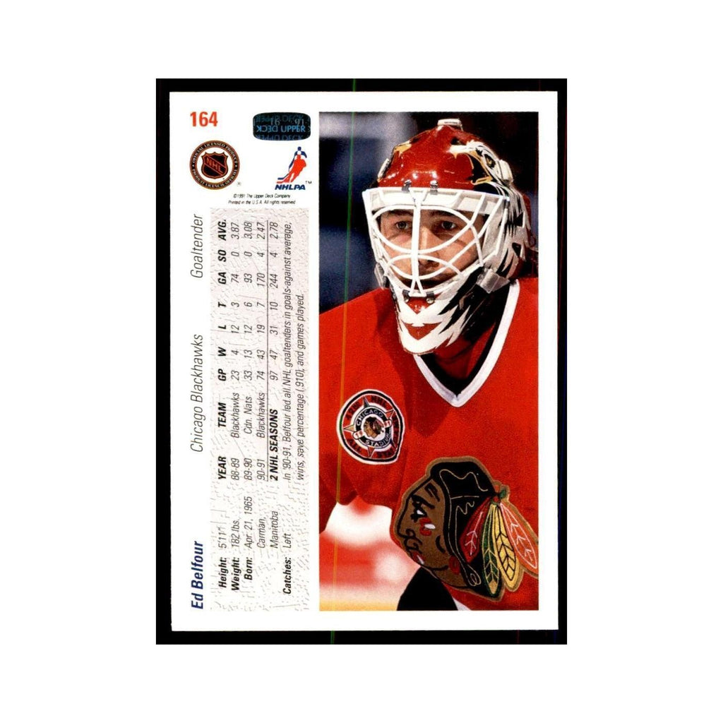 1991 Upper Deck Ed Belfour Hockey Cards #164