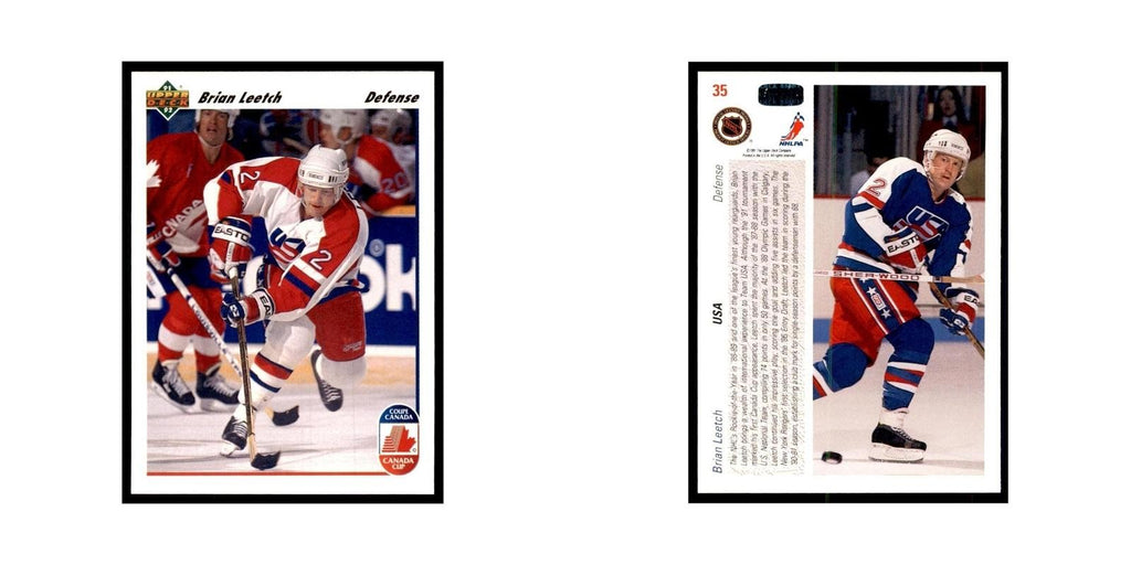 1991 Upper Deck Brian Leetch Hockey Cards #35
