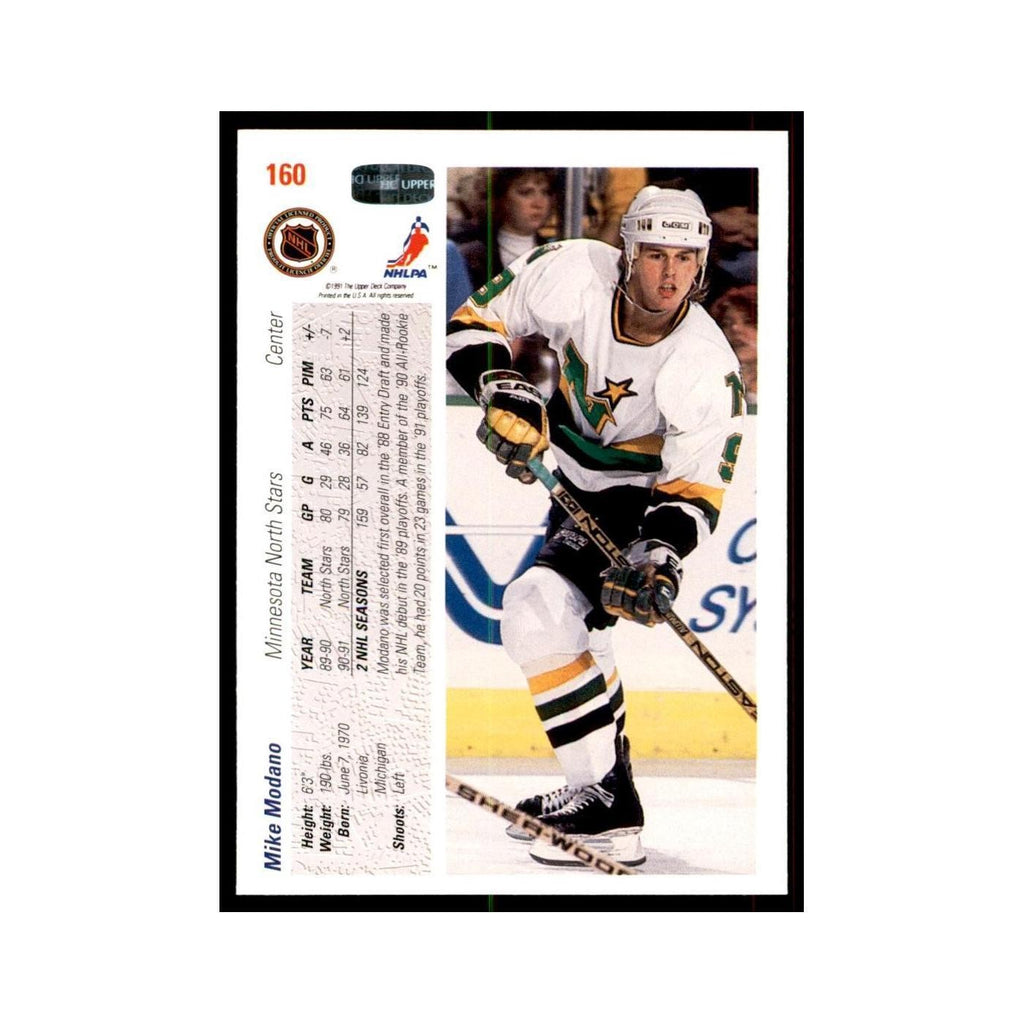 1991 Upper Deck Mike Modano Hockey Cards #160