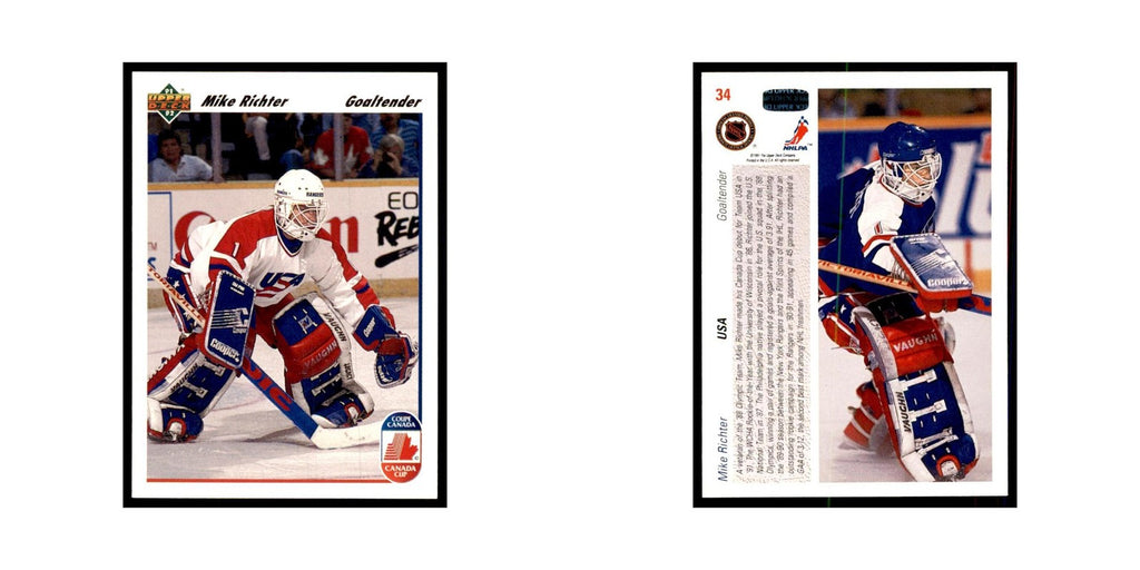 1991 Upper Deck Mike Richter Hockey Cards #34