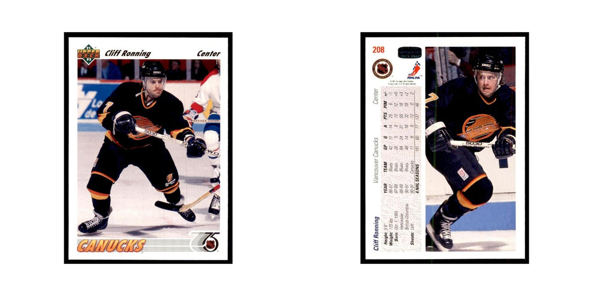 1991 Upper Deck Cliff Ronning Hockey Cards #208