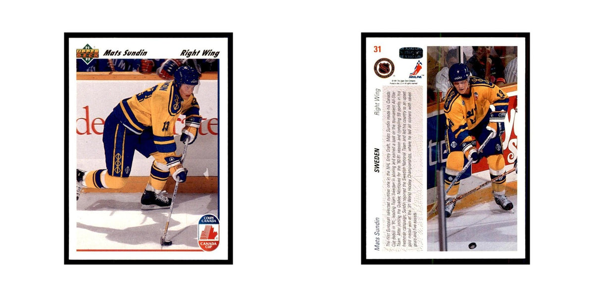 1991 Upper Deck Mats Sundin Hockey Cards #31
