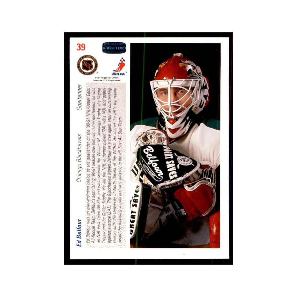 1991 Upper Deck Ed Belfour Hockey Cards #39
