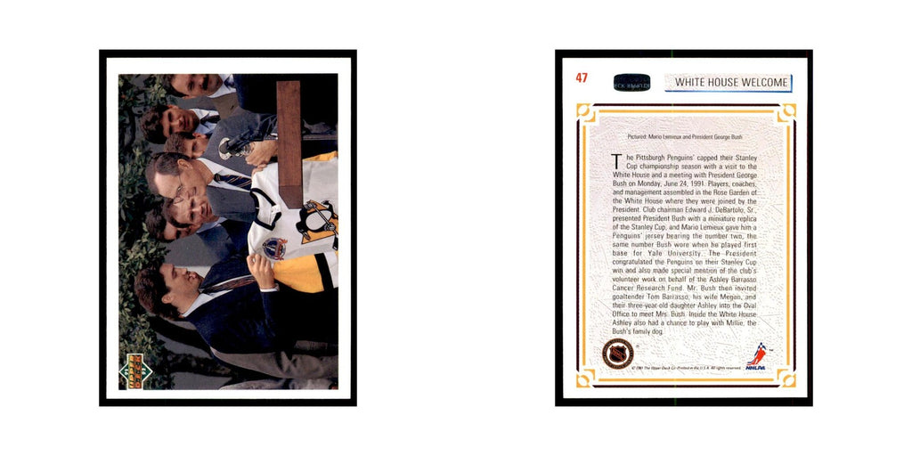 1991 Upper Deck Mario Lemieux/George Bush Hockey Cards #47