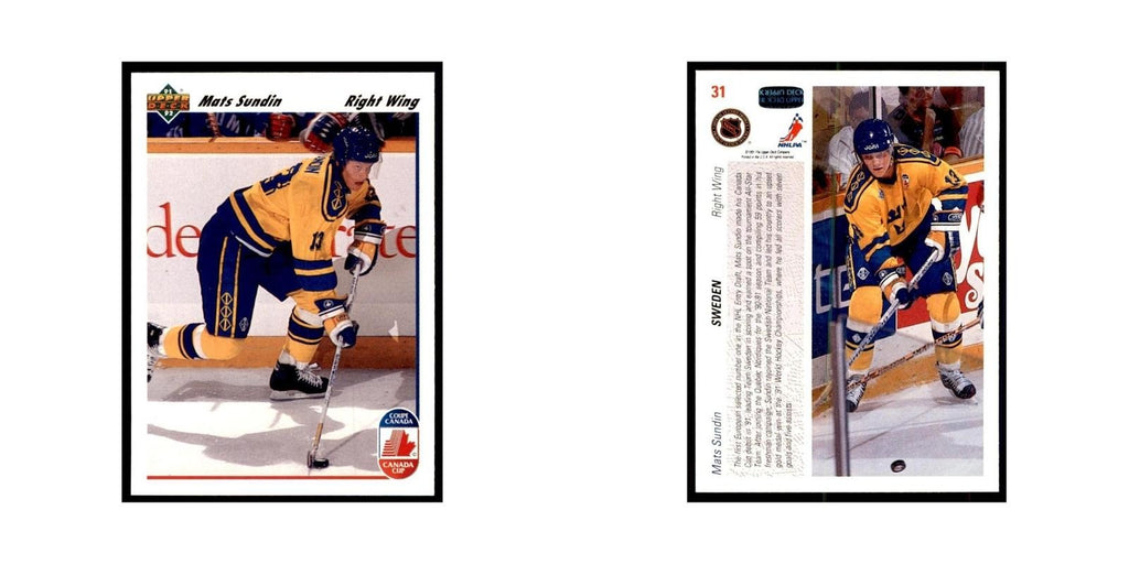 1991 Upper Deck Mats Sundin Hockey Cards #31