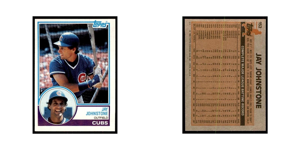 1983 Topps Jay Johnstone Baseball Cards #152