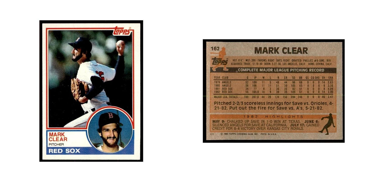 1983 Topps Mark Clear Baseball Cards #162