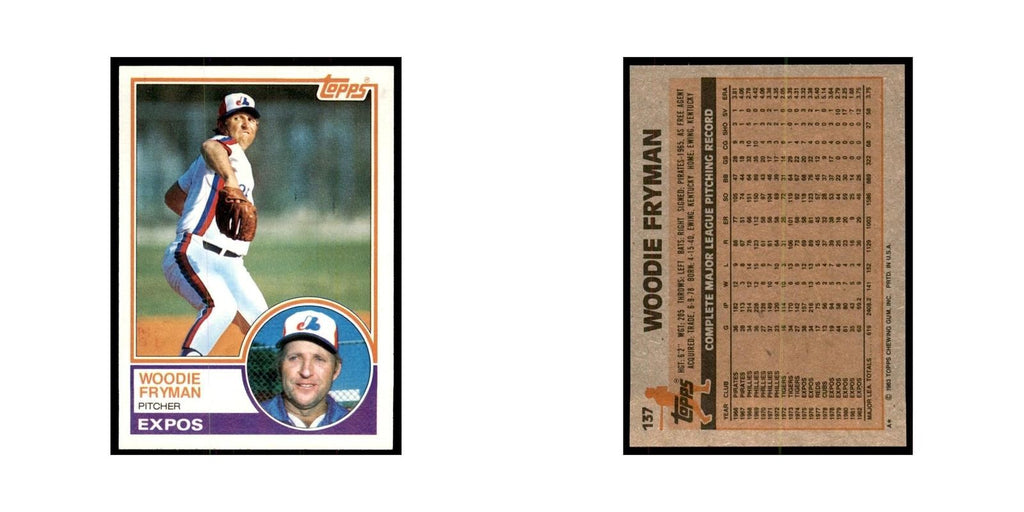 1983 Topps Woodie Fryman Baseball Cards #137