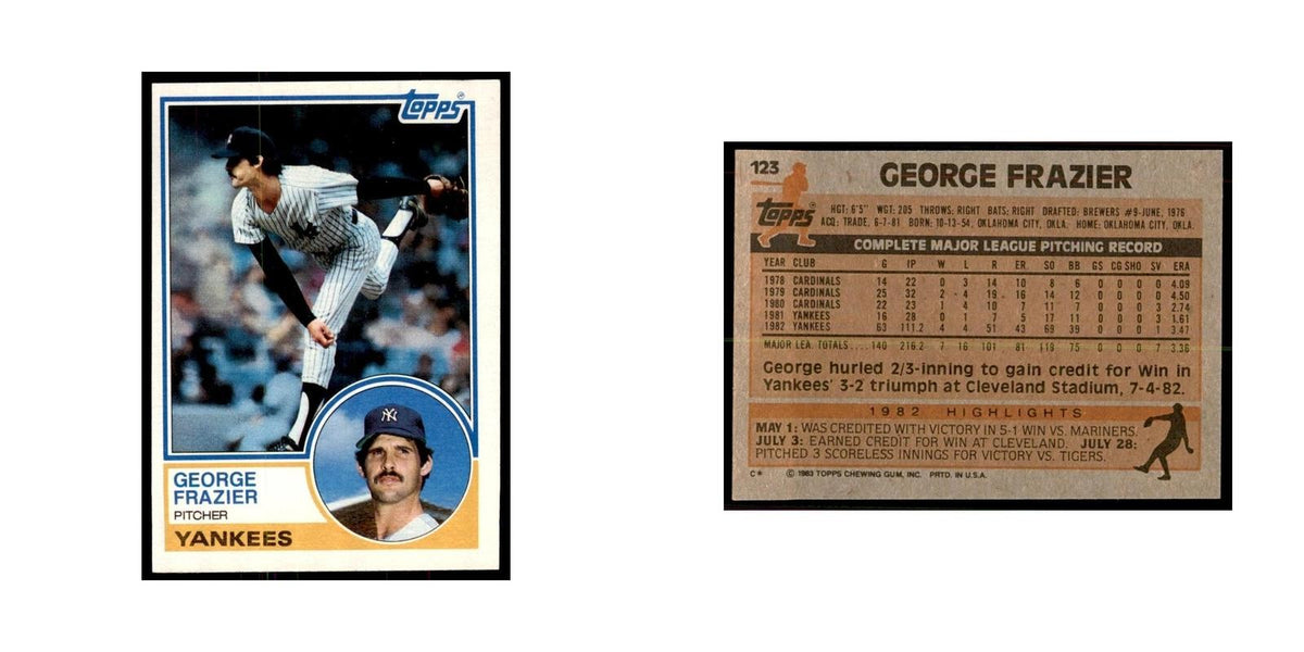 1983 Topps George Frazier Baseball Cards #123