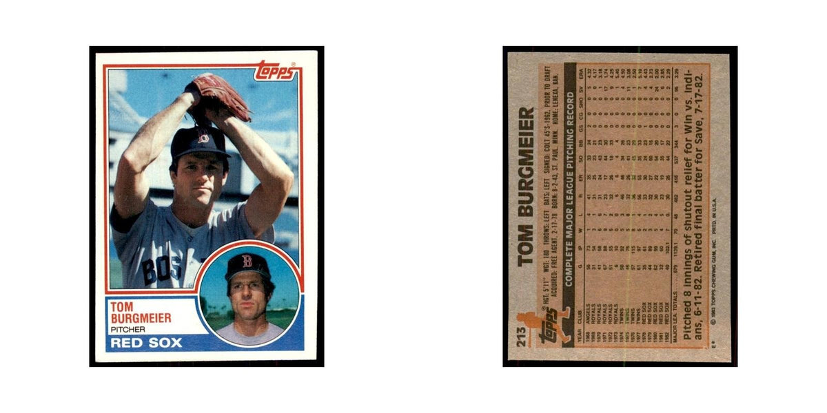 1983 Topps Tom Burgmeier Baseball Cards #213