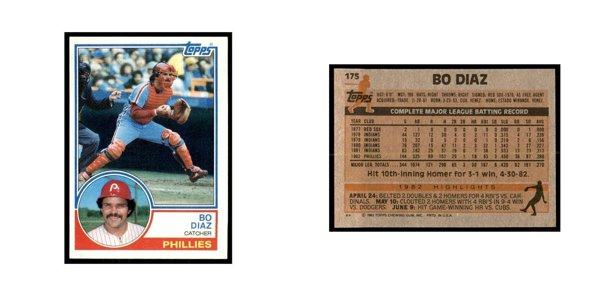 1983 Topps Bo Diaz Baseball Cards #175