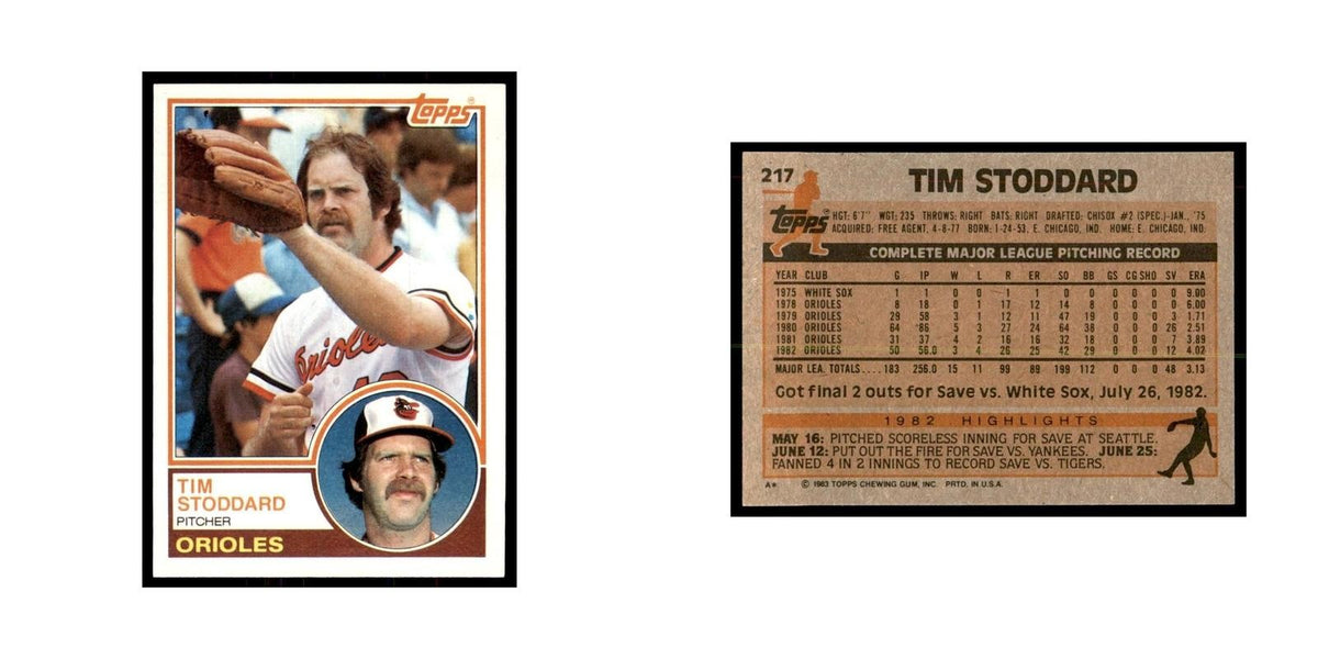1983 Topps Tim Stoddard Baseball Cards #217