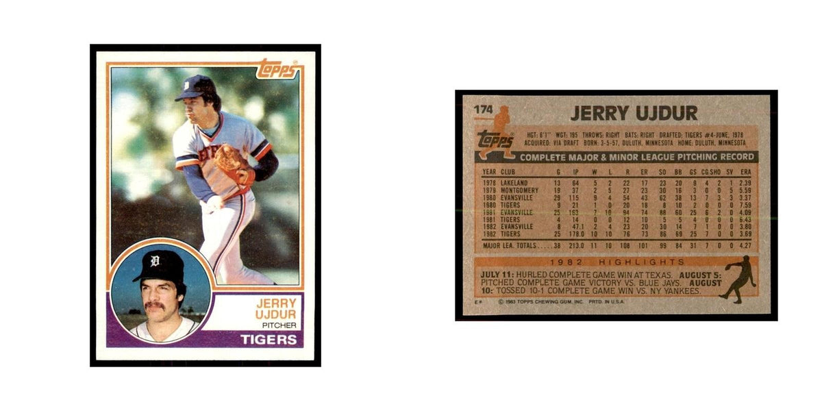 1983 Topps Jerry Ujdur Baseball Cards #174