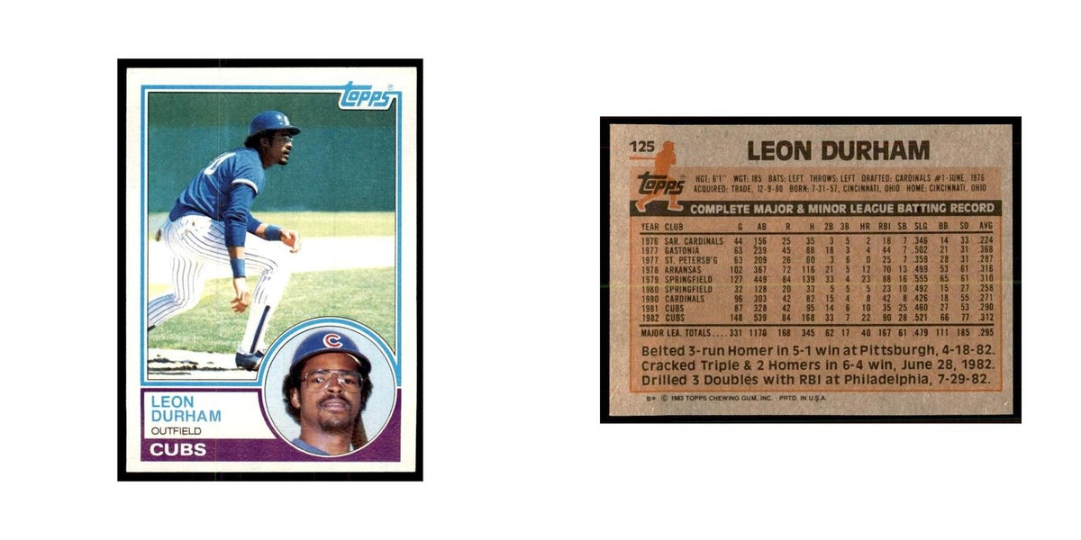 1983 Topps Leon Durham Baseball Cards #125