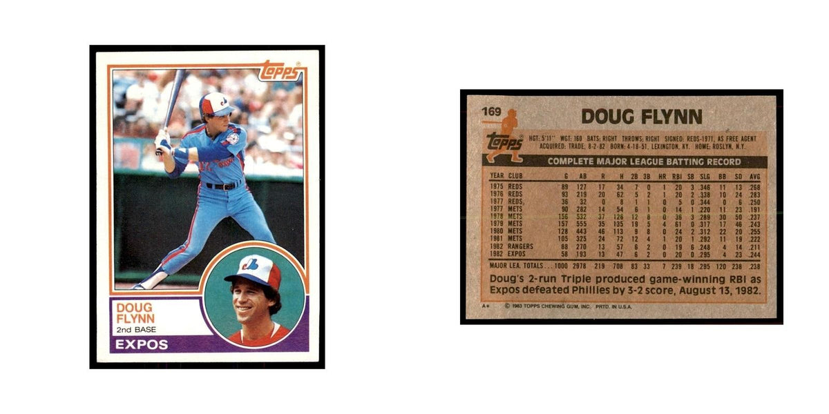 1983 Topps Doug Flynn Baseball Cards #169