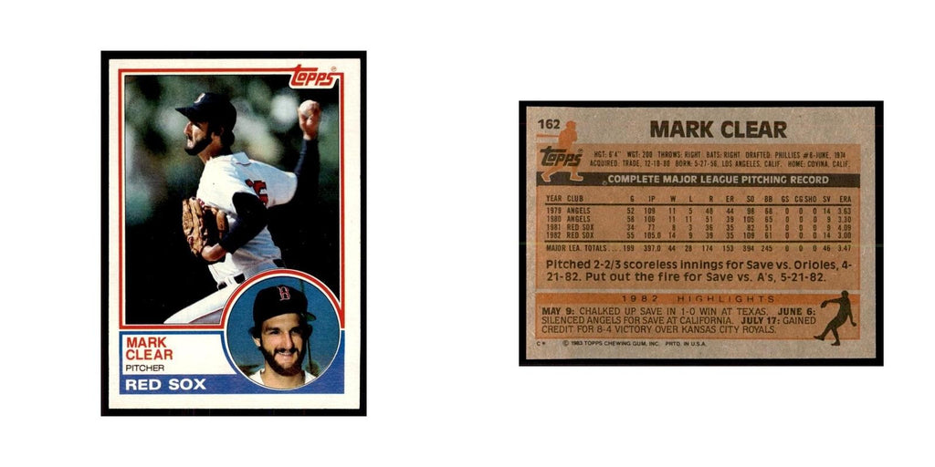 1983 Topps Mark Clear Baseball Cards #162
