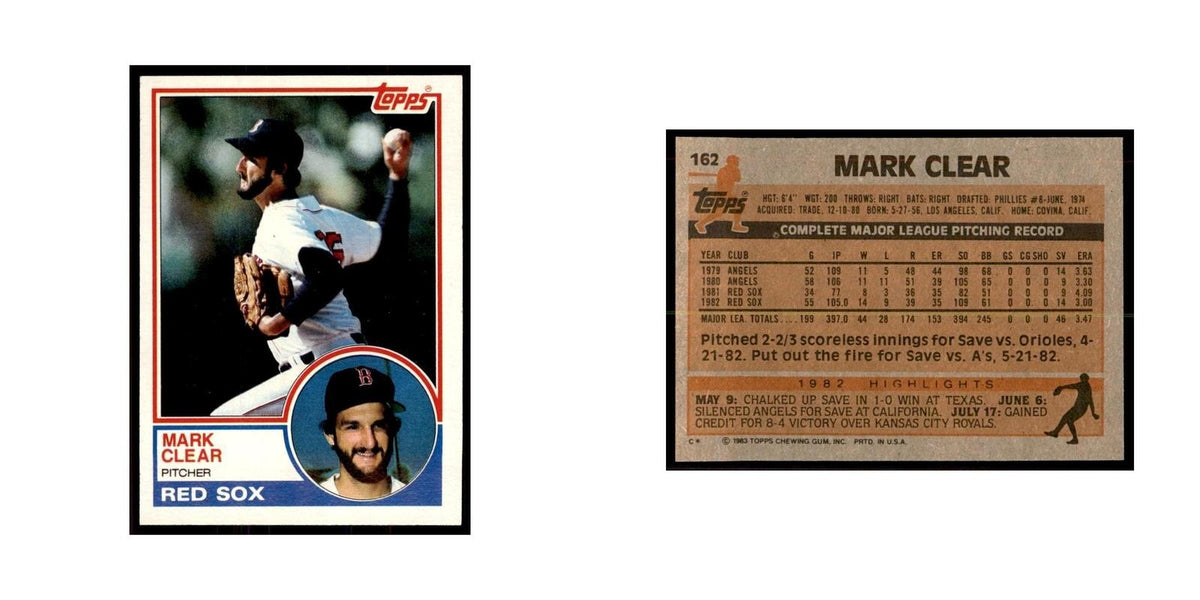 1983 Topps Mark Clear Baseball Cards #162