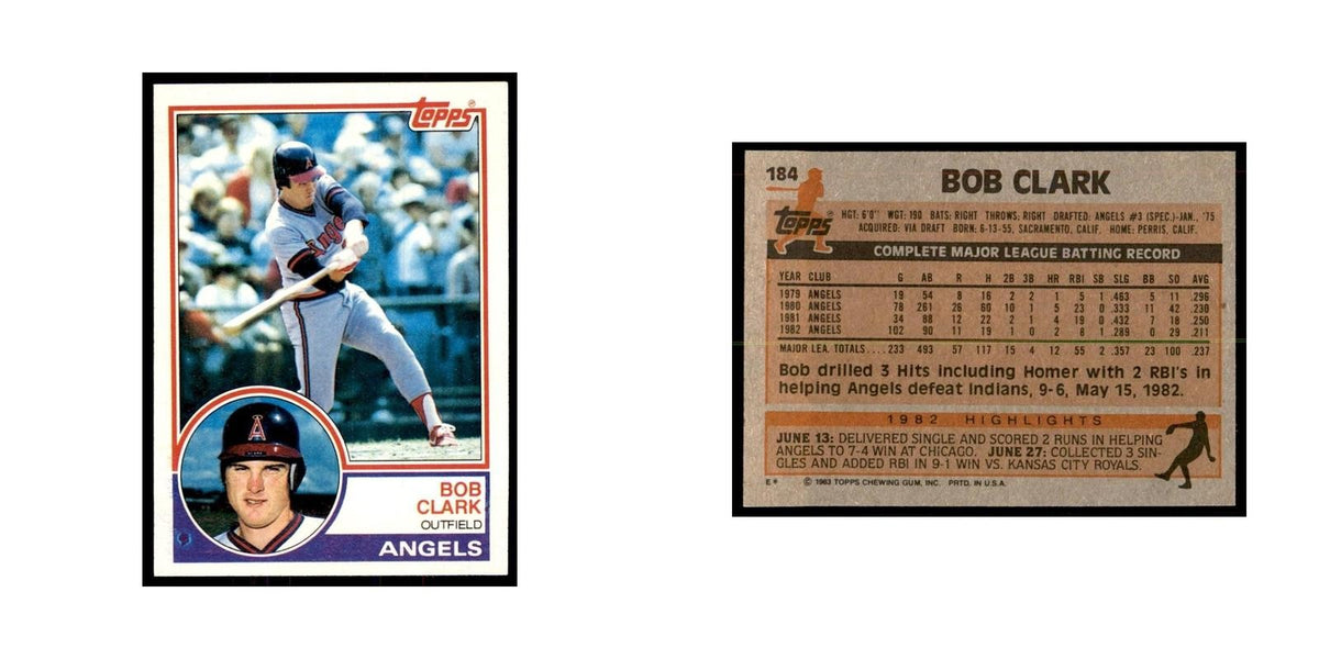 1983 Topps Bob Clark Baseball Cards #184