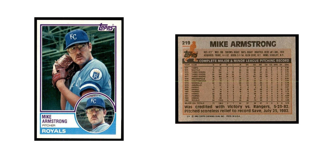 1983 Topps Mike Armstrong Baseball Cards #219