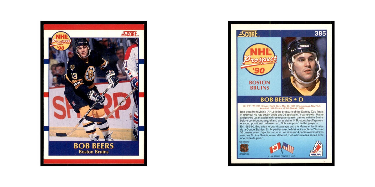 1990 Score Canadian Bob Beers Hockey Cards #385