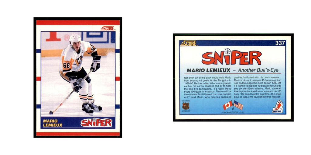 1990 Score Canadian Mario Lemieux Hockey Cards #337